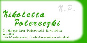 nikoletta polereczki business card